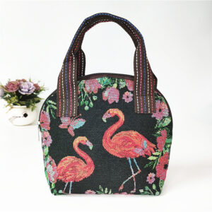 Black bottom red-crowned crane shell bag