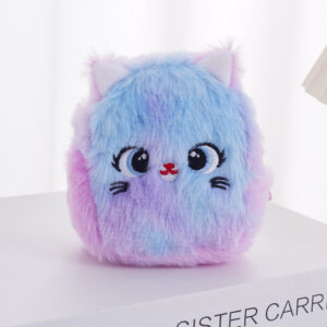 B51 plush key case colorful cat purple