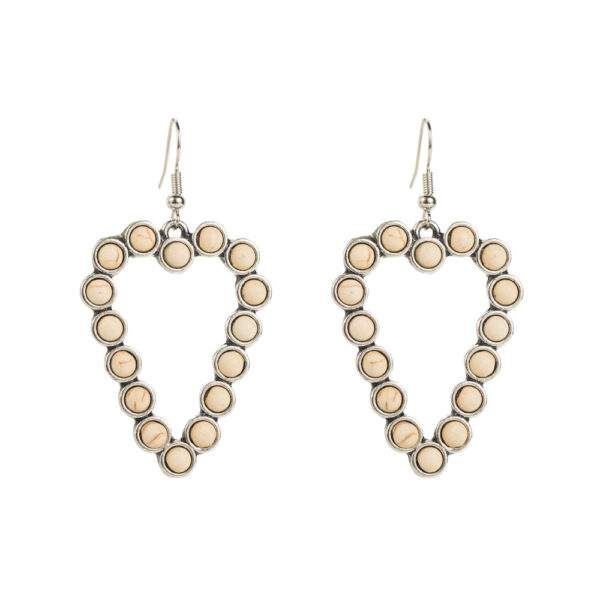 Wholesale Personalized Hollow Heart Exaggerated Turquoise Exquisite Earrings