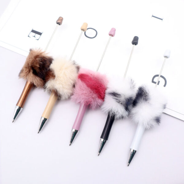 O1CN015zvZr81dthcafF56N_2216028933794-0-cib-1 Wholesale Colorful Beadable Pen Plush Pom Pom Beadable Pen Fluffy Pens