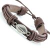 Wholesale Sports Leather Football Basketball Hockey Alloy Adjustable Hand Woven Football Leather Bracelet