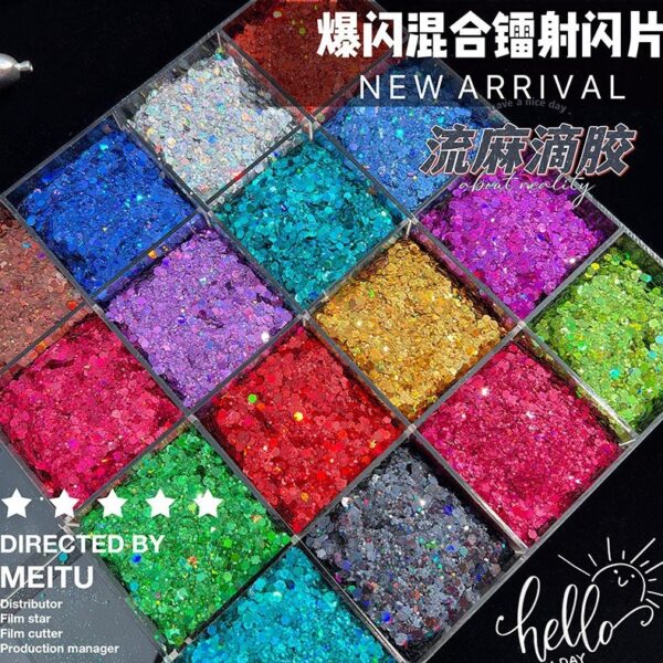 O1CN01605zOa1wKsC841CBD_2215396066290-0-cib Wholesale Mixed Sequins Laser Colorful Glitter Powder Nail Art Crystal Drip Glue Flow Hemp Filler Gold Powder
