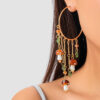 Wholesale Tassel Pendant Mushroom Leaf Alloy Earrings