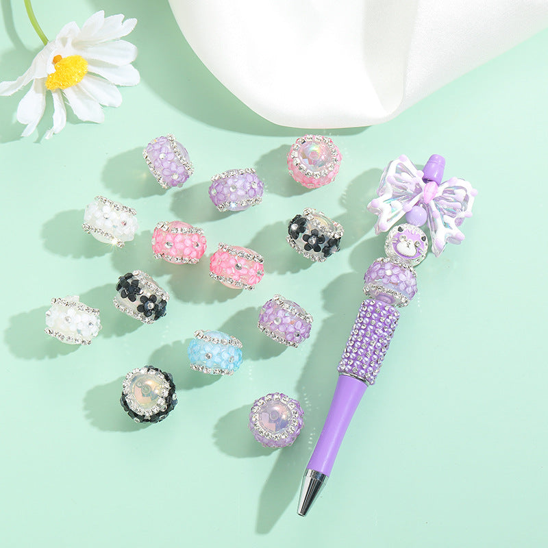 Wholesale Heavy Industry Sakura Diamond Straight Hole Handmade Beads