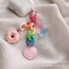 Wholesale Plastic Donut Frosted Bear Keychain 10PCS