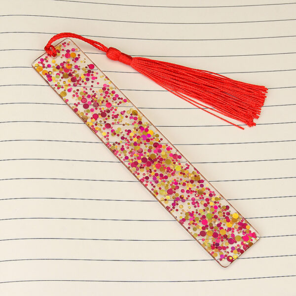 Wholesale Creative Shiny Crystal Rectangular DIY Transparent Acrylic Tassel Bookmark