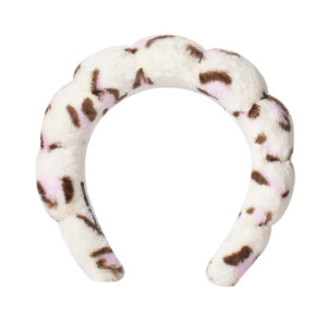 Pink dot leopard print headband