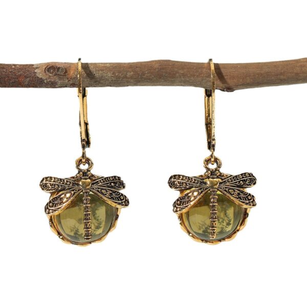 Wholesale Vintage Dragonfly Green Bohemian Earrings