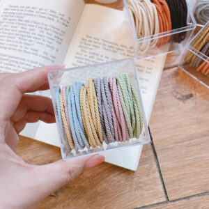 8846B Morandi Color Threaded Large Hair Ring 50 Boxed