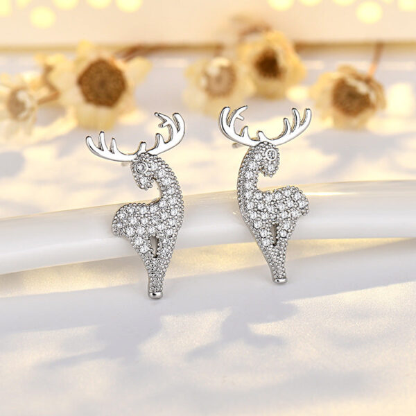 Wholesale Copper Deer Earrings with Diamonds