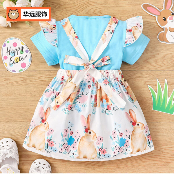 Wholesale Girls Easter Pure Color Cotton Bib Dress Baby Clothes