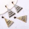 O1CN01695Wm81YkvtHEpDIS_2216150023098-0-cib Wholesale Creative Triangle Alloy Happy New Year Christmas Eve Party Earrings