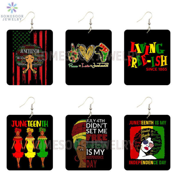 Wholesale Rectangular Exaggerated Wood Earrings