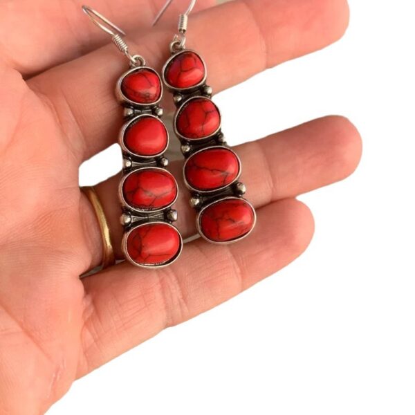 Wholesale Vintage Pine Stone Long Alloy Earrings