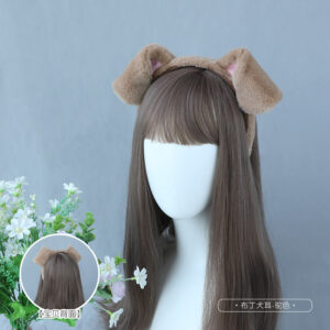 Pudding Dog Ear Hair Band-Camel