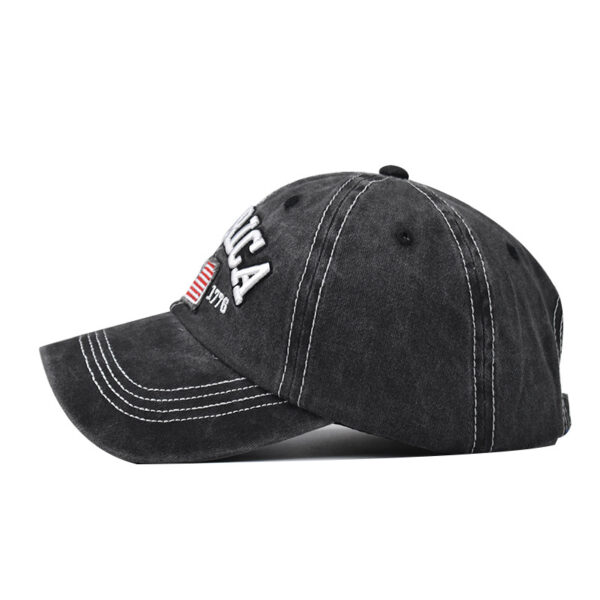 Wholesale Cotton Washed Ripped Hole Flag Embroidered Baseball Hat