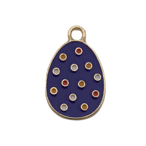 1 royal blue polka dot egg 14x22mm-1.3g-15144 / Drip Easter Series