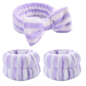 #21 Purple Stripe Three-piece Set (3 elastic)