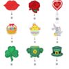 Wholesale Clover Rose Easter Rabbit Love Felt Fabric Badge Scroll Retractable ABS Keychain