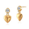 Wholesale Love S925 Silver Needle Inlaid Zircon Gold Plated Earrings