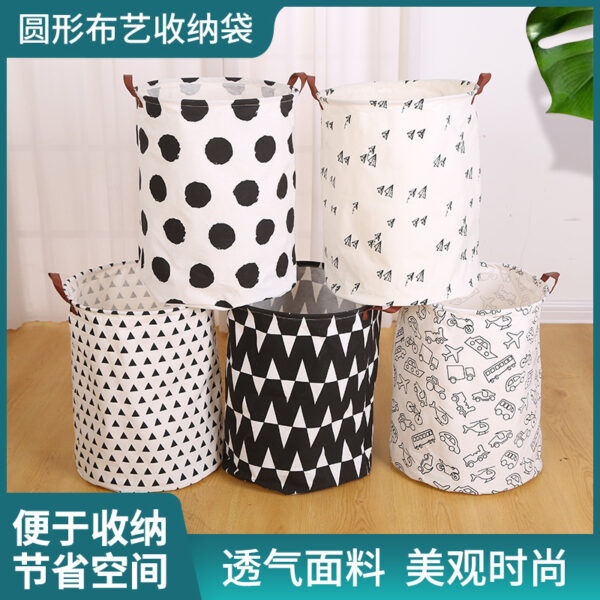 Wholesale Cotton and Linen Dirty Clothes Basket Storage Bucket