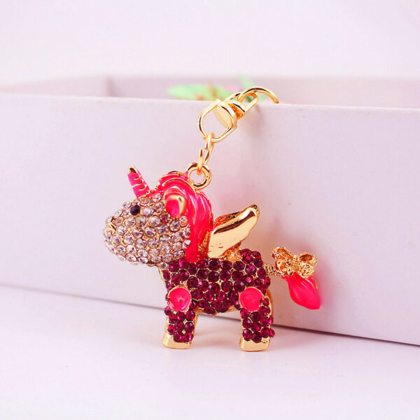 O1CN016GECoq1v3dmlpF6Ba_4061786117-0-cib Wholesale Zinc Alloy Diamond Studded Unicorn Keychain