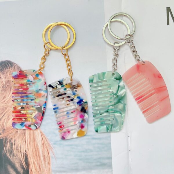 Wholesale Acetate Sheet Mini Comb Keychain