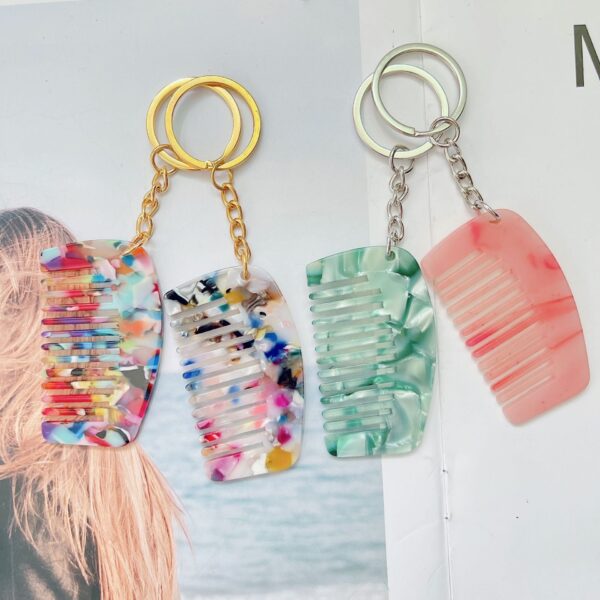 Wholesale Acetate Sheet Mini Comb Keychain