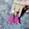Wholesale Christmas Glitter Gretel Leather Acrylic Earrings
