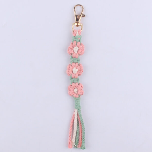 Wholesale Cotton Rope Handwoven Flower Keychain