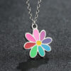 Wholesale Sweater Chain Seven Color Small Flower Titanium Steel Pendant Necklaces