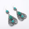 Wholesale Antique Green Turquoise Alloy Earrings