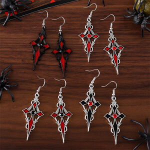 Wholesale Dark Punk Style Halloween Cross Vampire Earrings