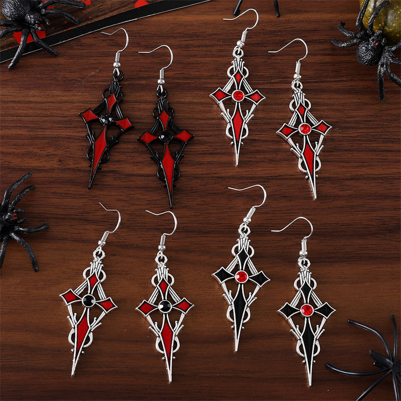 Wholesale Dark Punk Style Cross Vampire Earrings