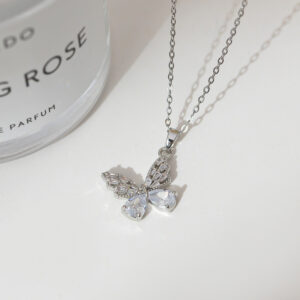 Large Zircon Butterfly Necklace
