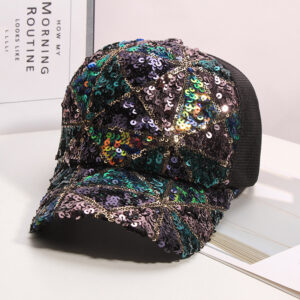 Black-Green Sequins / M(56-58cm) adjustable