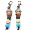 Wholesale Cartoon Yak Silicone Bead Keychain