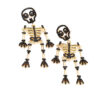 Wholesale Fashion Creative Exaggerated Skeleton Skull Diamond and Pearl Earrings