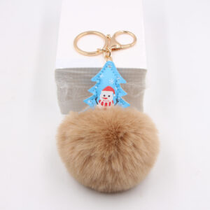 Khakis / Christmas tree fur ball pendant