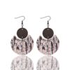 Wholesale Crescent Shaped Leather Plaid Braid Pattern Colorful Earrings