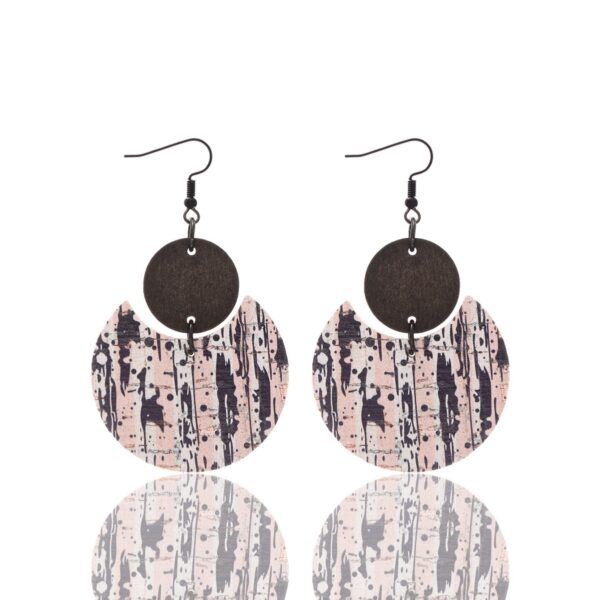 Wholesale Crescent Shaped Leather Plaid Braid Pattern Colorful Earrings