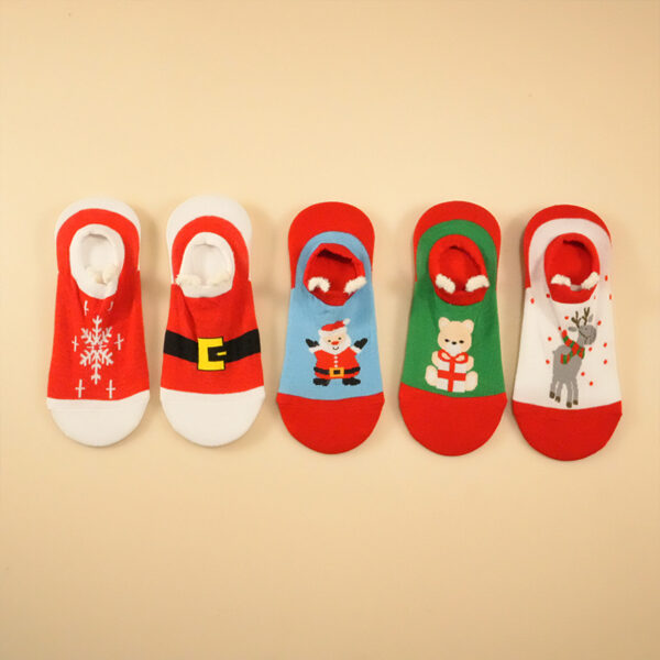 Wholesale Autumn and Winter New Christmas Christmas Stockings Cartoon Version Anti-slip Cute Red Socks