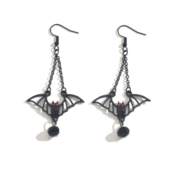 Wholesale Halloween Gothic Black Bat Alloy Earrings
