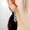 Wholesale Baroque Long Zircon Copper Earrings