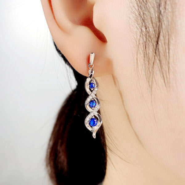 Wholesale Baroque Long Zircon Copper Earrings