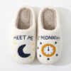 Wholesale Moon Good Night Warm Winter Soft Bottom Thickened Non-slip Cotton Slippers
