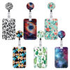 Wholesale Badge Reels Floral Cactus Leopard Starry Sky Butterfly Colorful Card Holder ABS Retractable Keychains