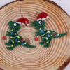 Wholesale Christmas Dinosaur Snowflake Acrylic Earrings