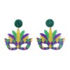 O1CN016RQKFQ1T3M8geqB1f_2677772326-0-cib Wholesale Carnival Mask Acrylic Mardi Gras Earrings