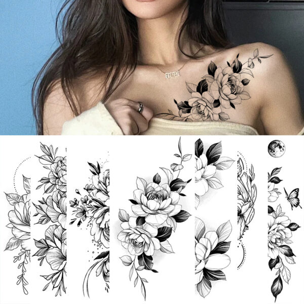Wholesale Sketch Flower Tattoo Stickers